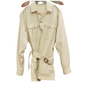 C C FILSON SAFARI JACKET WOMENS L UTILITY BEIGE COASTAL COWGIRL